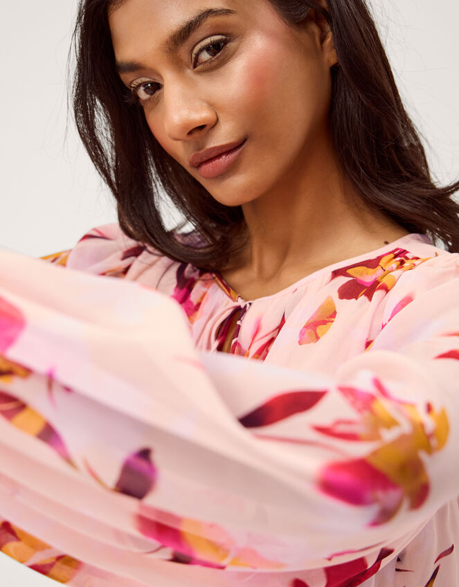 Mabel Long Sleeve Floral Maxi Dress, Pink (PINK), large