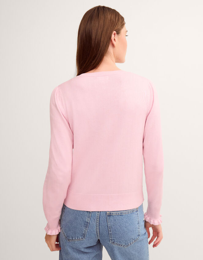 Ruby Frill Cardigan, Pink (PINK), large