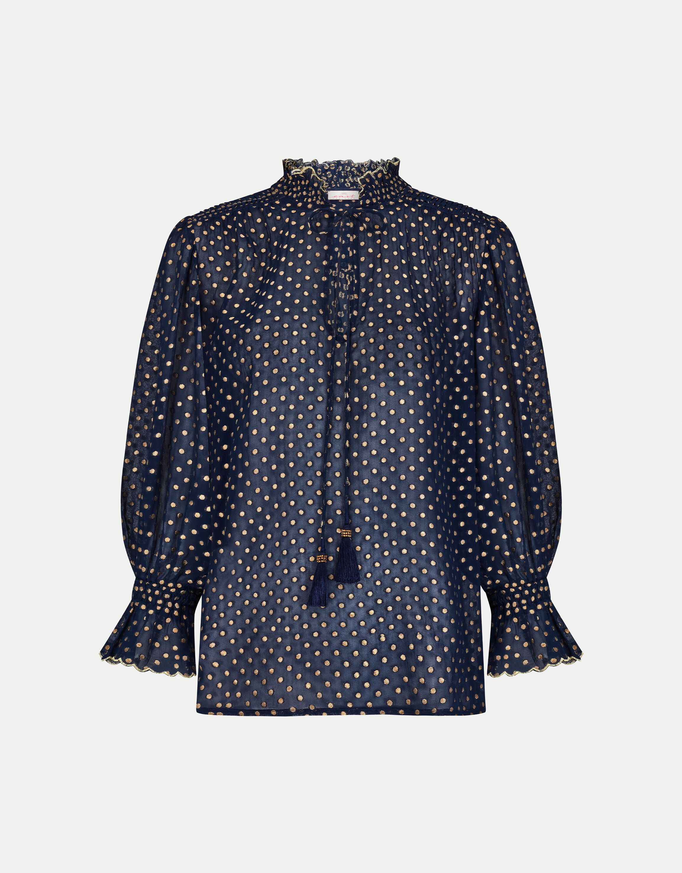 Navy polka dot blouse uk cheap