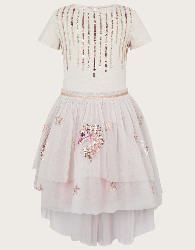 Disco Horse High Low Dress, Nude (NUDE), large