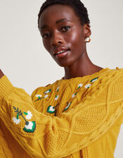 Etta Embroidered Jumper, Yellow (YELLOW), large