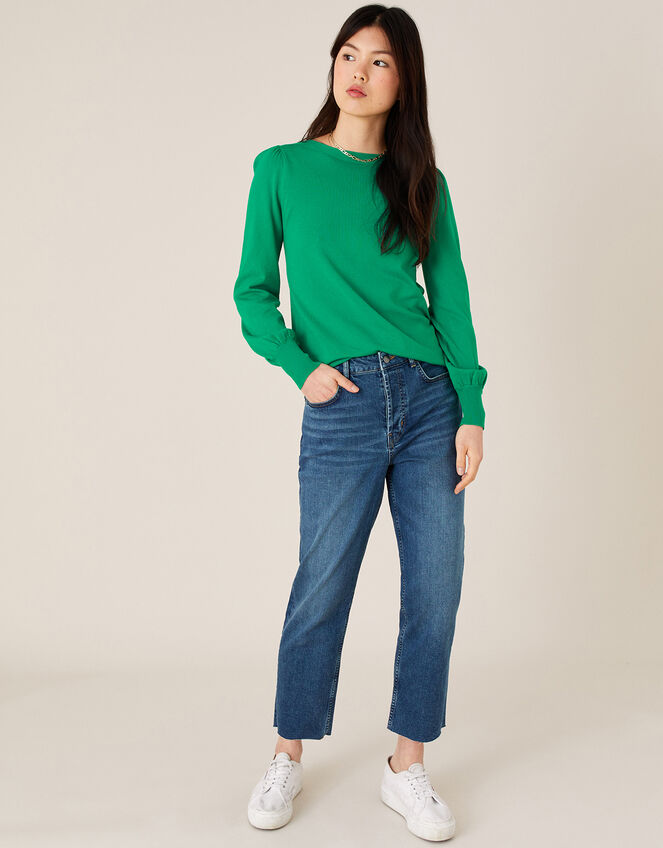 Button-Back Jumper with LENZING™ ECOVERO™ Green | Jumpers | Monsoon UK.