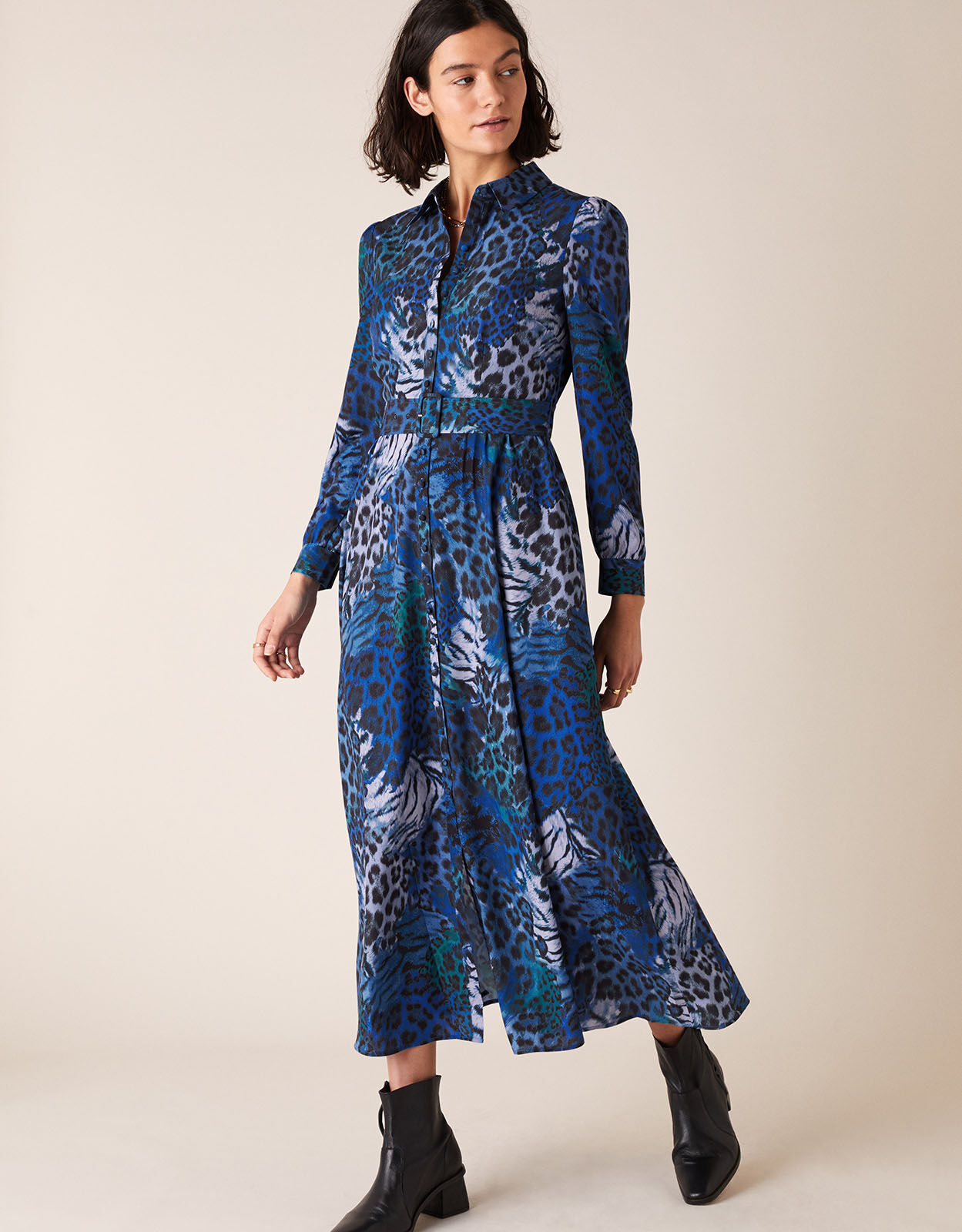 js collections illusion neck midi dress