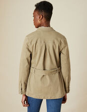 Clarissa Clay Dye Belted Jacket, Green (KHAKI), large
