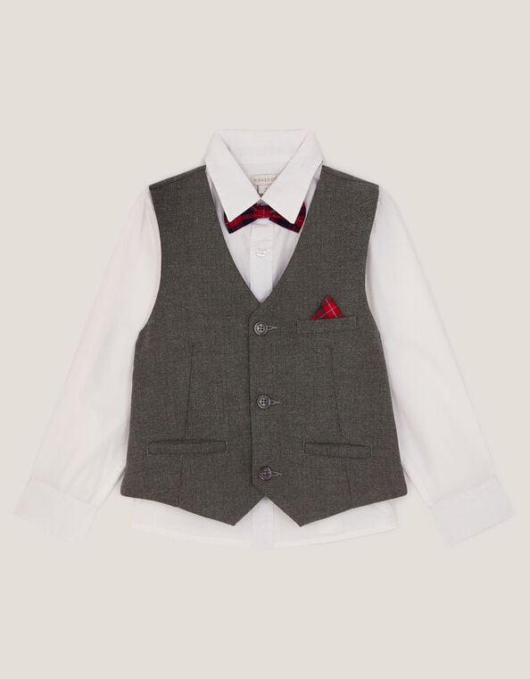3-Piece Waistcoat & Shirt, Grey (GREY), large
