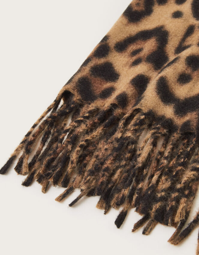 Lottie Leopard Print Scarf, Tan (TAN), large
