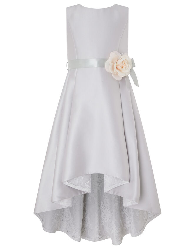 Lucinda Twill and Lace Occasion Dress, Grey (GREY), large