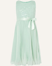 Keita Sequin Pleated Dress, Green (MINT), large
