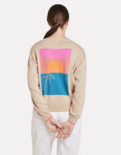 Wispr Sydney Sunset V-Neck Jumper, Camel (BEIGE), large