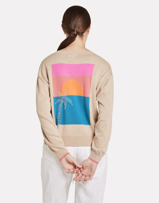 Wispr Sydney Sunset V-Neck Jumper, Camel (BEIGE), large