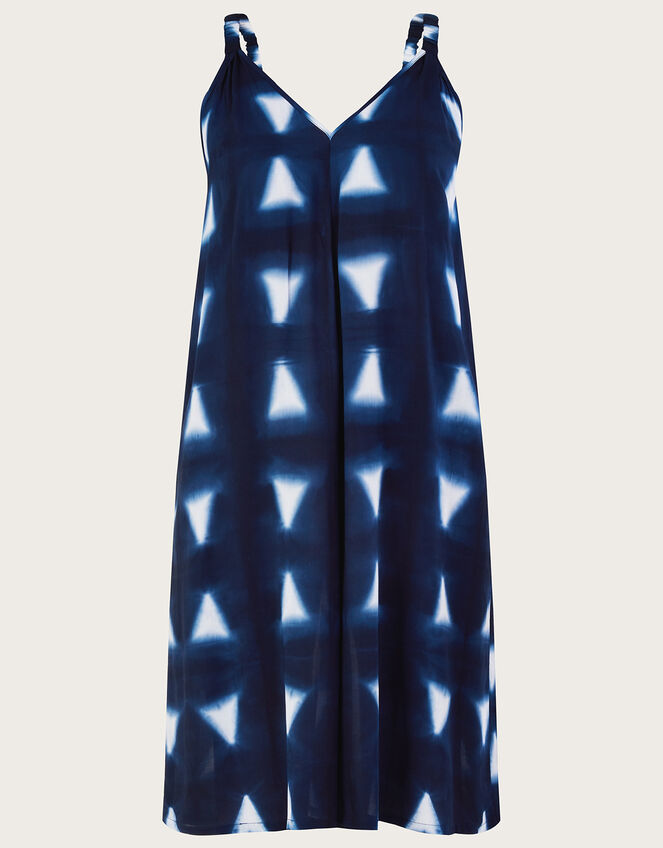 Batik Dye Triangle Romper in LENZING™ ECOVERO™, Blue (NAVY), large