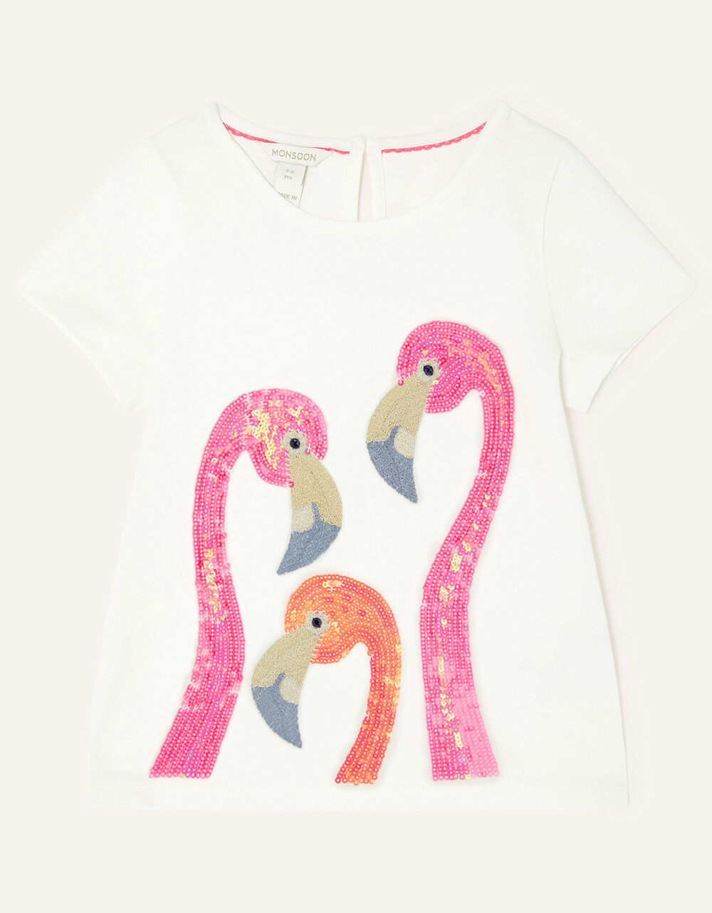 Children Girls 3-12yrs | Ombre Flamingo Trio T-Shirt Ivory - IR64539