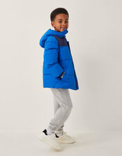 Colourblock Puffer Jacket, Blue (BLUE), large