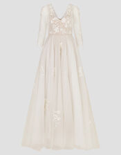 Lucy Embroidered Floral Maxi Wedding Dress, Ivory (IVORY), large