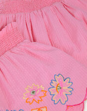 Floral Embroidered Cami Top & Shorts Set, Pink (PINK), large
