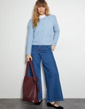 Suki Stitch Cardigan, Blue (PALE BLUE), large