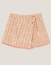 Sequin Tweed Skort, Pink (PINK), large