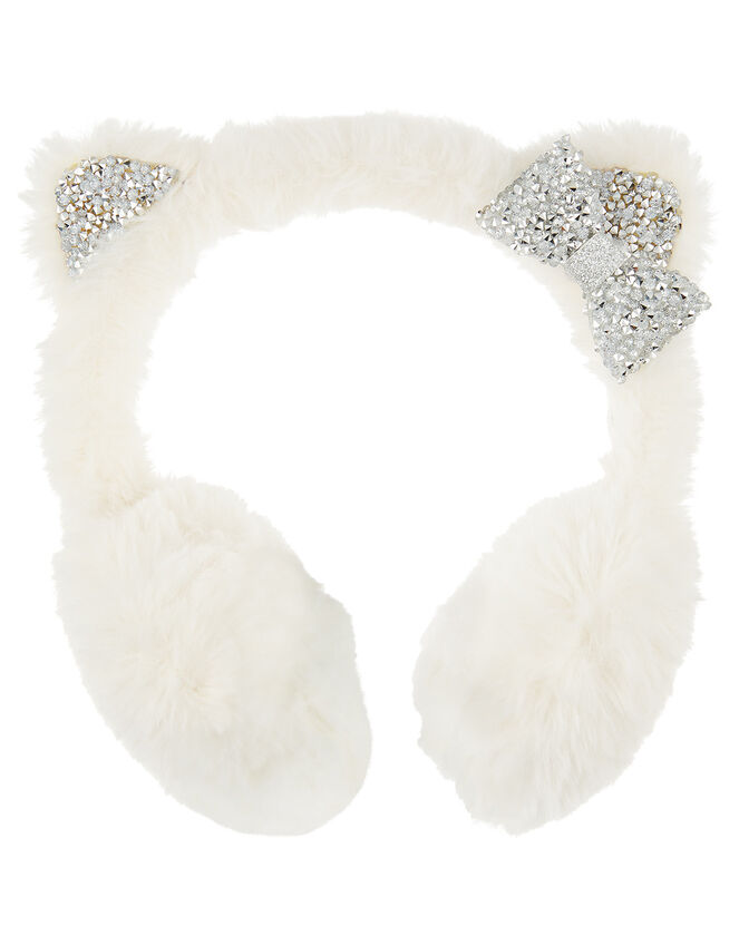 Sparkle Fluffy Cat Earmuffs, , large