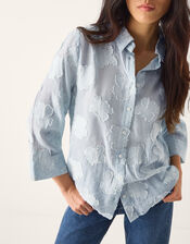 Ayla Jacquard Shirt, Blue (BLUE), large