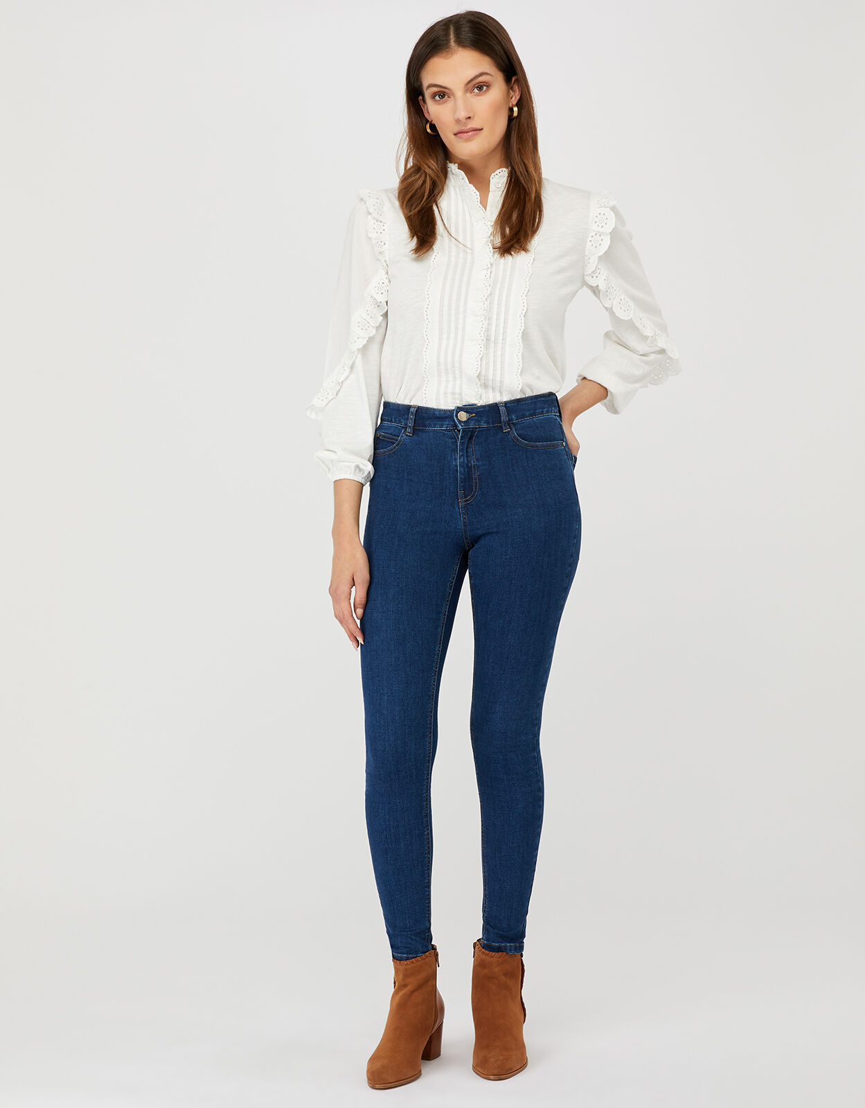 Cotton top polyester jeans