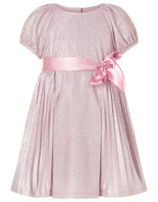 Baby Mercury Shimmer Pleated Dress, Pink (PINK), large