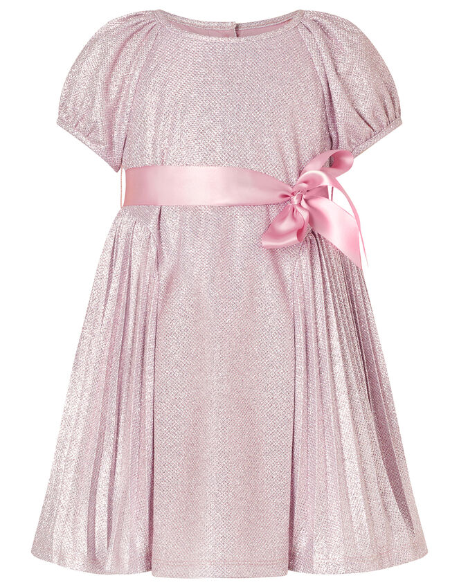 Baby Mercury Shimmer Pleated Dress, Pink (PINK), large