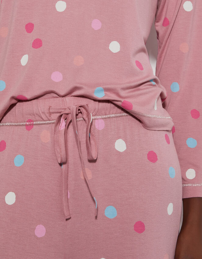 Sabrina Spot Long Pyjamas Set, Pink (BLUSH), large