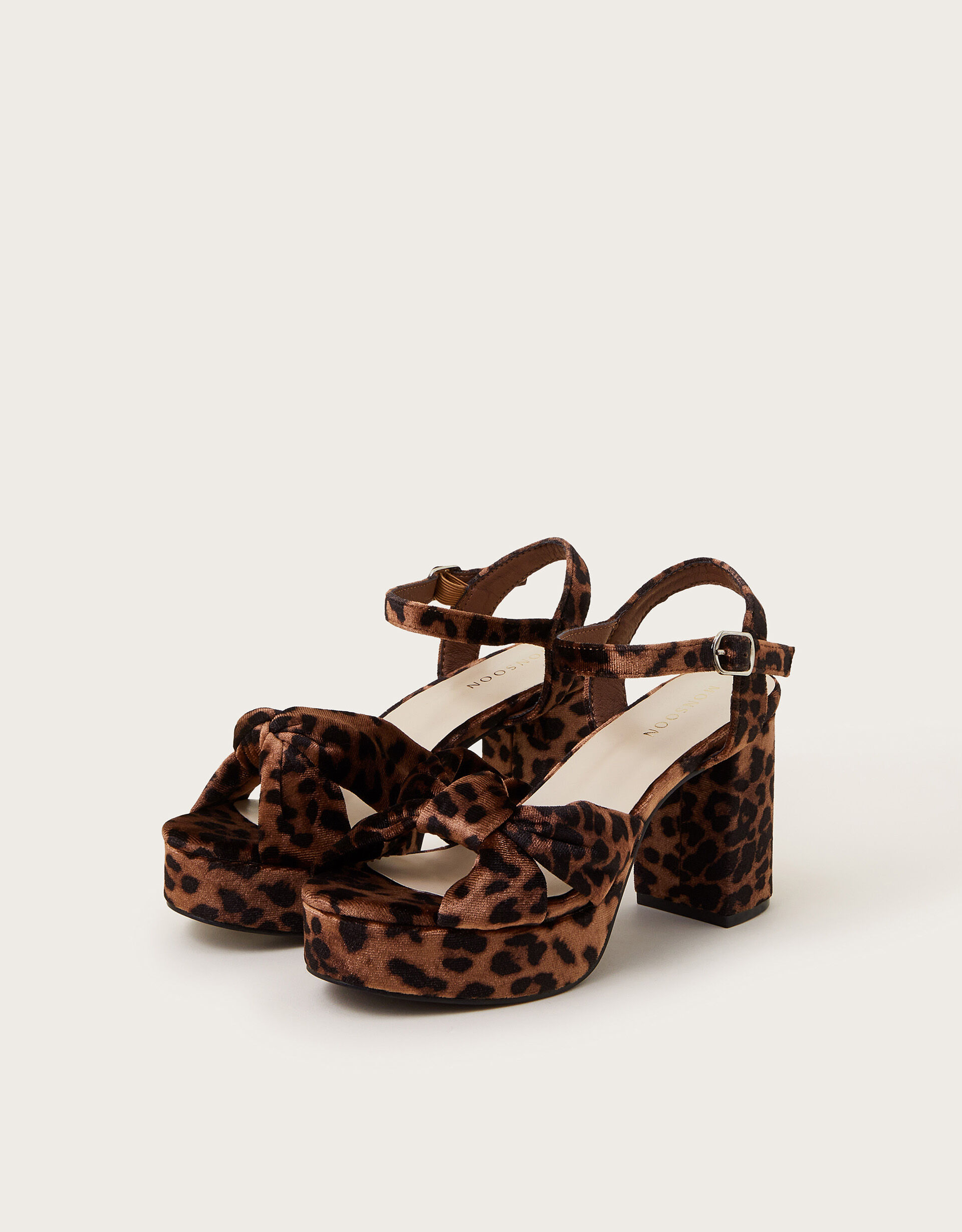 Mara Leopard Print Platform Heels Multi