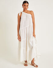 Ari One-Shoulder Maxi Dress, Ivory (IVORY), large