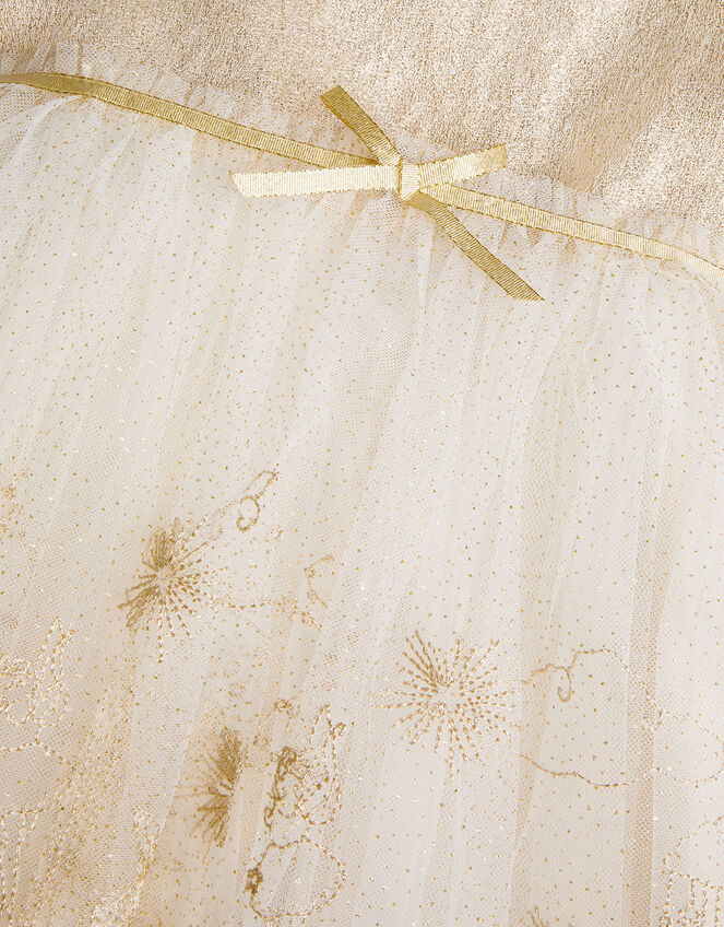 Land of Wonder Puff Sleeve Princess Steeple Dress, Natural (CHAMPAGNE), large