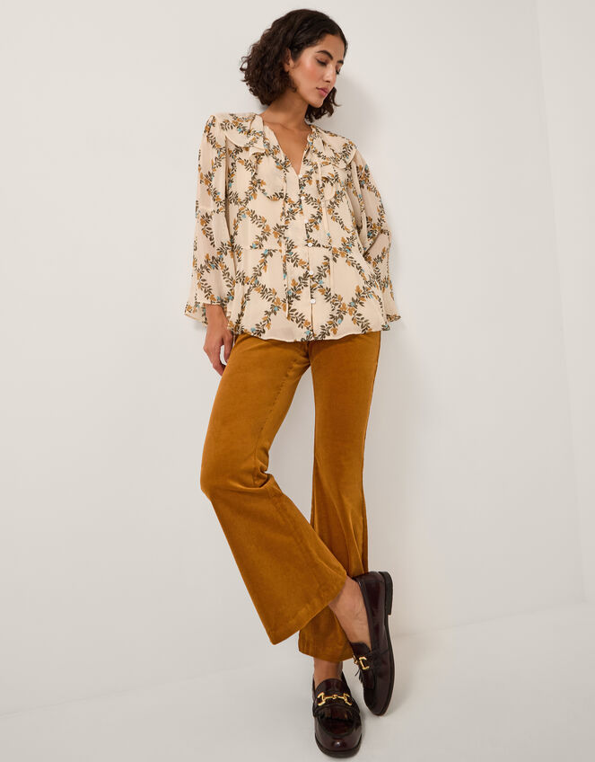 Cassidy Corduroy Flare Trousers, Camel (CAMEL), large