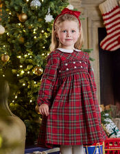 Trotters Charlotte Smocked Dress, Red (RED), large