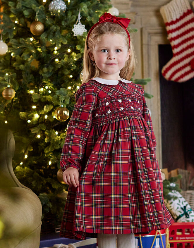 Trotters Charlotte Smocked Dress, Red (RED), large