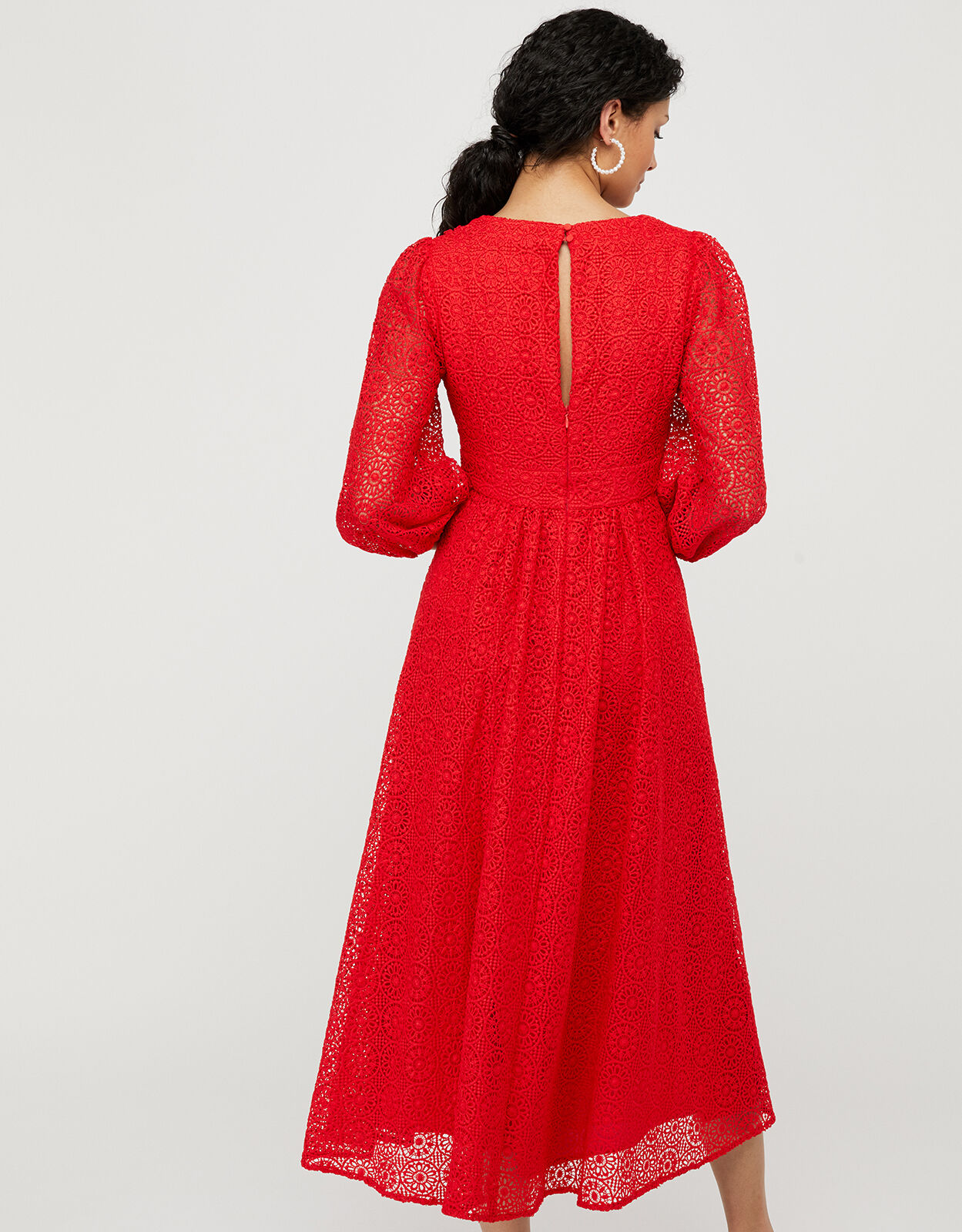 Monsoon red lace dress new arrivals