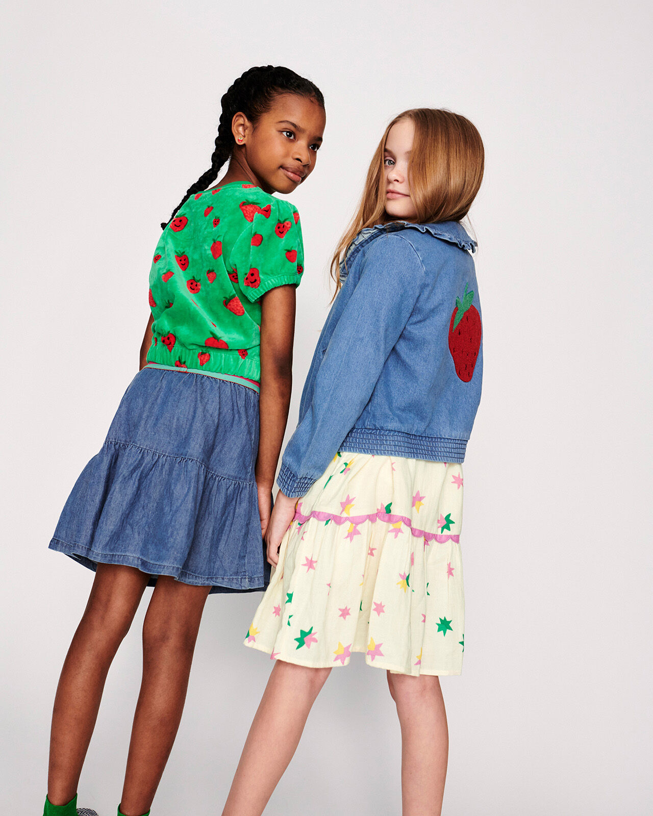Ruffle outlet skirt blue