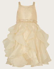 2-in-1 Detachable Ruffle Skirt Dress, Gold (GOLD), large