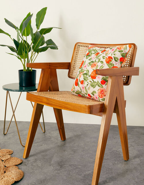 Fruit Print Square Cushion in Recycled Cotton | Cushions | Monsoon UK.