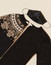 Embellished Fair Isle Knit Jumper, Black (BLACK), large