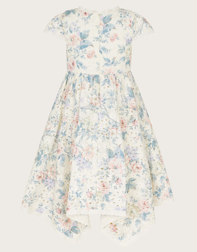 Ashleigh Short Sleeve Broderie Floral Dress, Multi (MULTI), large