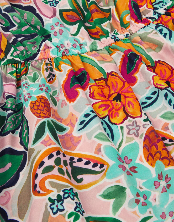 Tropical Print Asymmetrical Playsuit, Multi (MULTI), large