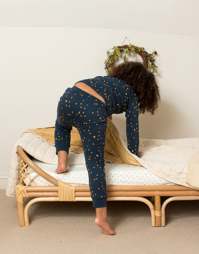 Little Green Radicals Twinkle Twinkle Pyjamas, Blue (NAVY), large