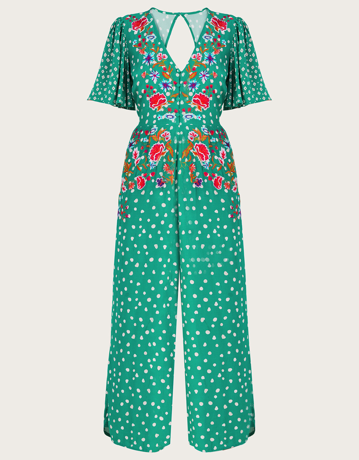 Rori Embroidered Jumpsuit Green