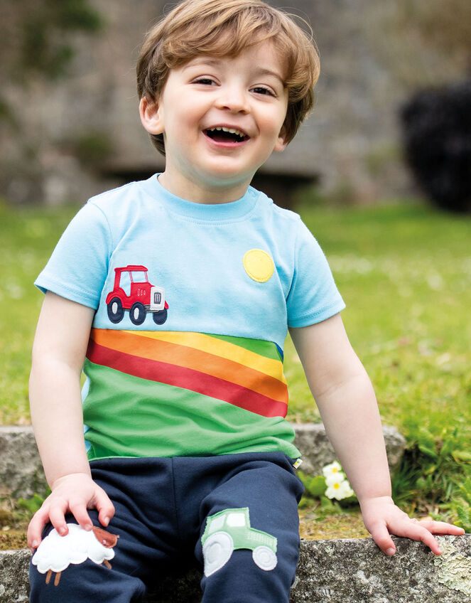 Frugi Penryn Panel T-Shirt, Yellow (MUSTARD), large