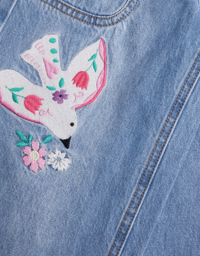 Dove Applique Denim Jeans, Blue (BLUE), large