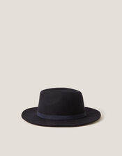 Drew Wool Fedora Hat, Blue (NAVY), large