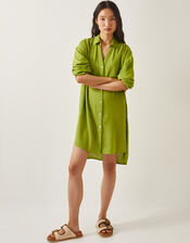Esme Beach Shirt Dress, Green (GREEN), large