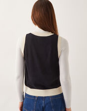 Sala Two Tone Knit Vest, Black (BLACK), large