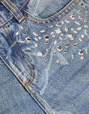 Unicorn Print Jeans, Blue (BLUE), large