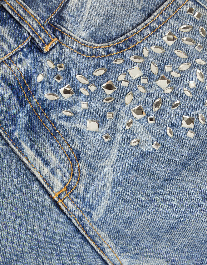 Unicorn Print Jeans, Blue (BLUE), large