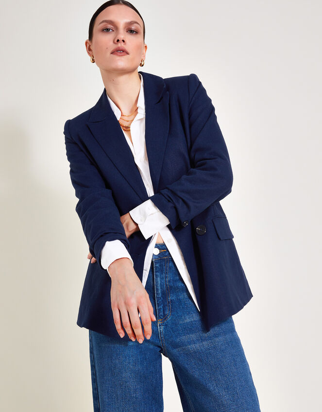 Mabel Double-Breasted Jacket, Blue (NAVY), large